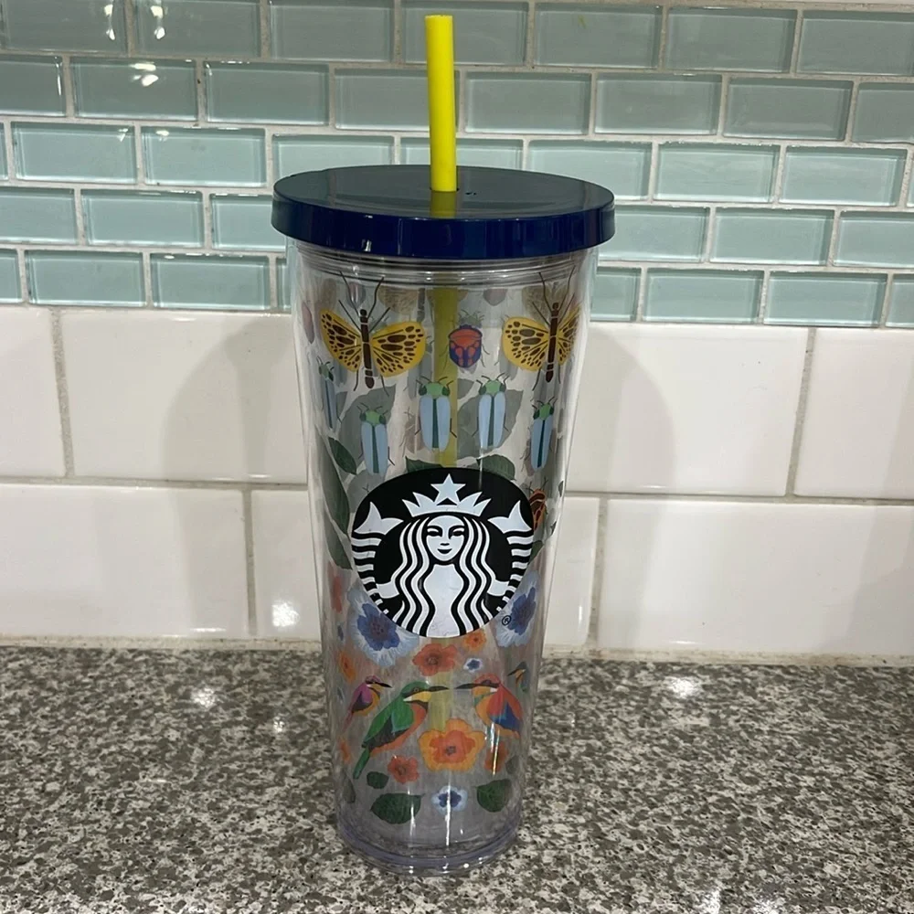 NWT 2017 Starbucks Spring Birds Beetles and Flowers Tumbler Venti 24 Oz